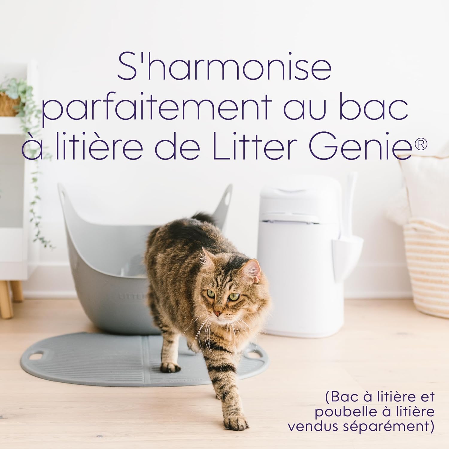 Detalle de Tapis à litière Litter Genie pour bac à litière : pratique pour limiter les grains autour