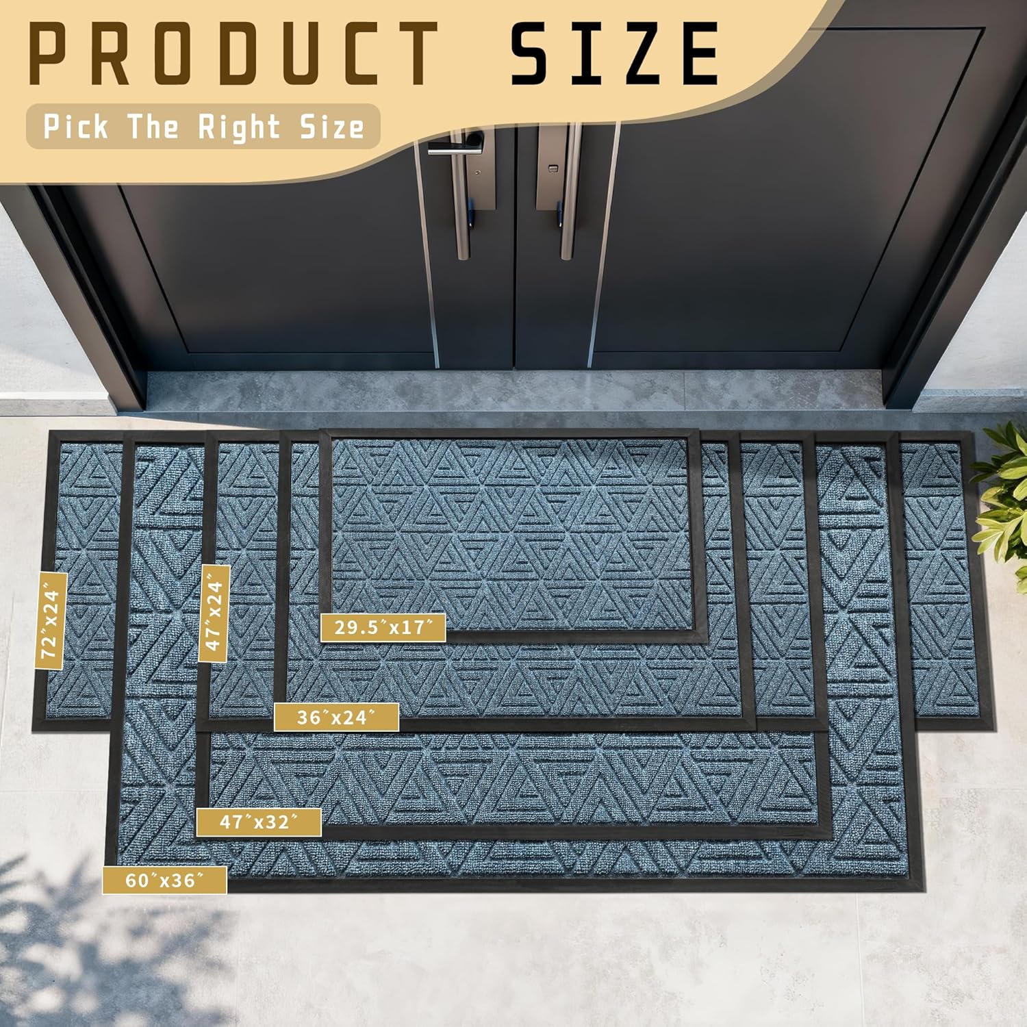 Detalle 2 de Yimobra Outdoor Mat 29.5x17 Waterproof Welcome Mat ๐