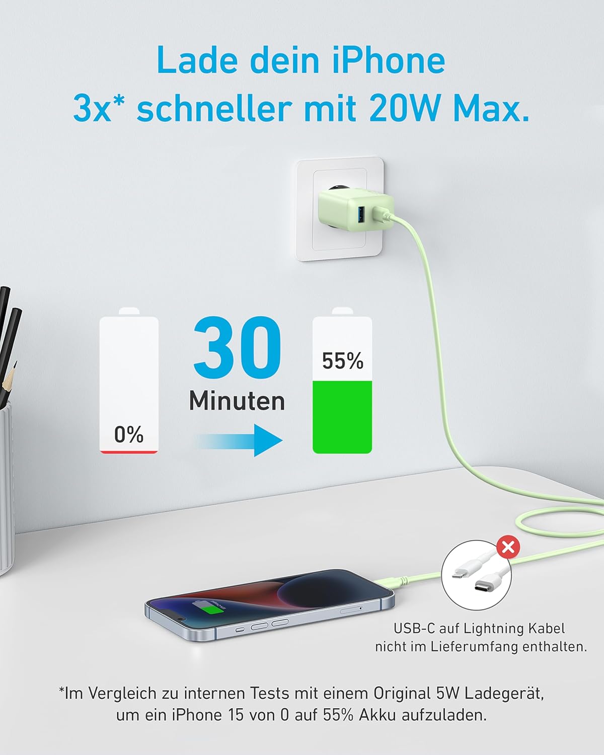 Detalle 2 de Anker 20W USB‑C Ladegerät für iPhone 17