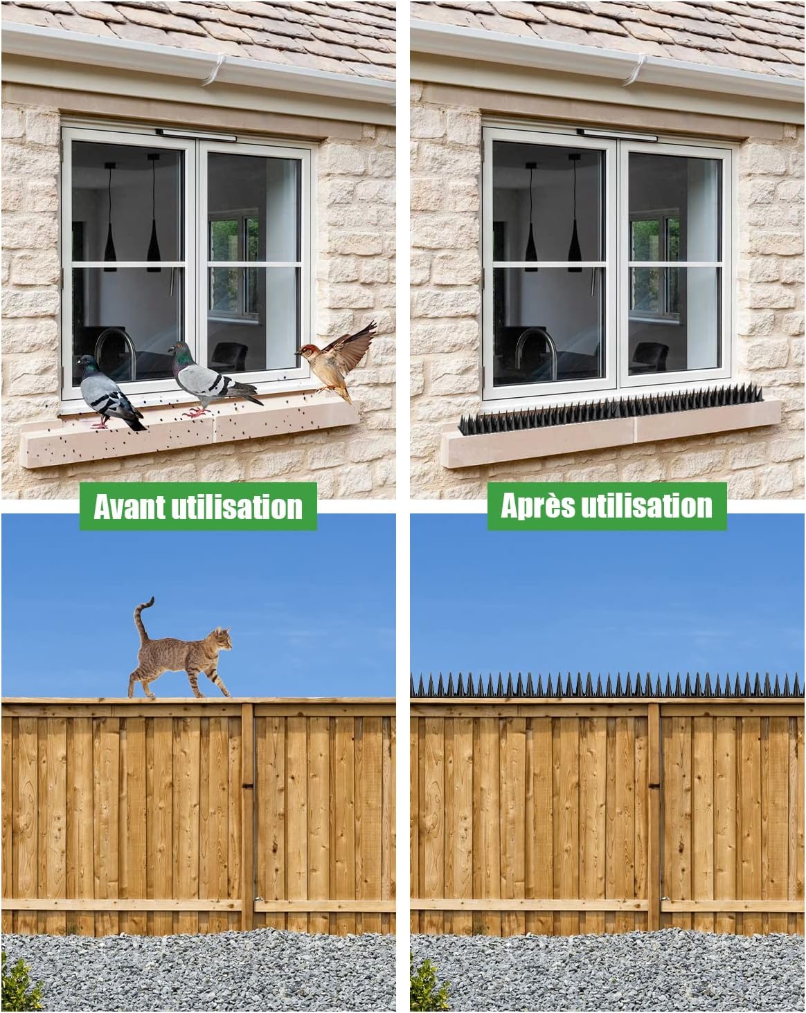 Thumbnail 6 de XDQQ Pic Anti Pigeon 5,7 m – Kit de 20 piques anti-pigeons pour balcon en ABS haute résistance