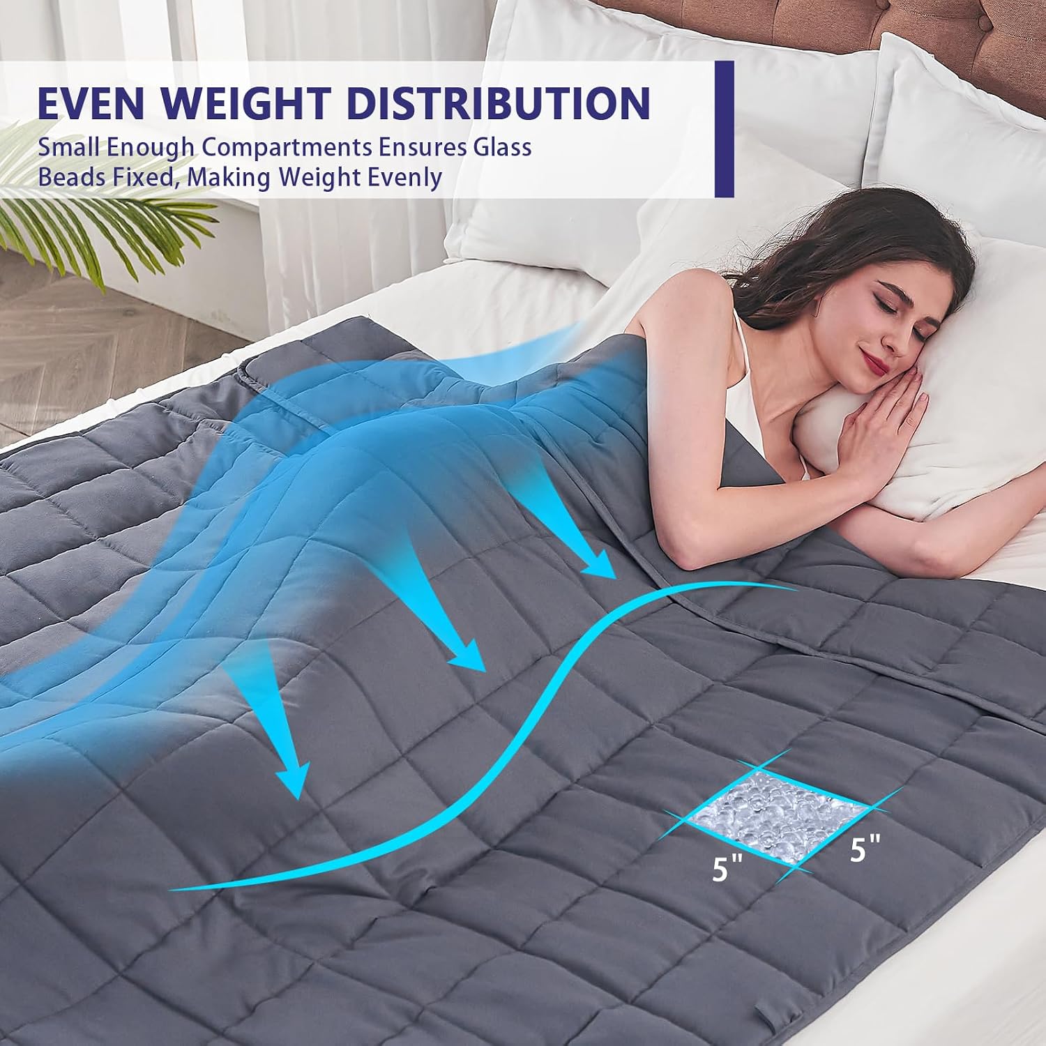 Detalle de yescool Queen Weighted Blanket 20 lb