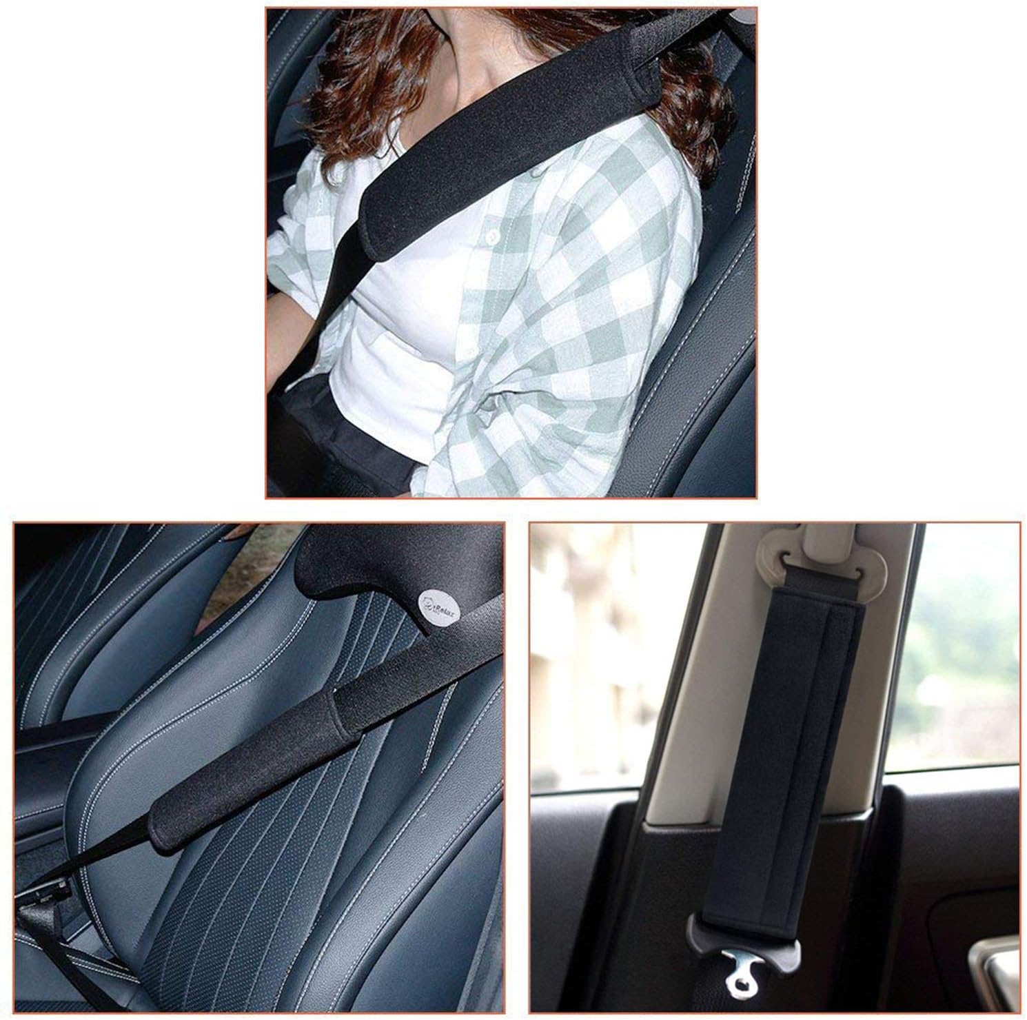 Thumbnail 4 de URAQT Coussin Ceinture Securité Enfant – Oreiller amovible pour ceinture de voiture, noir