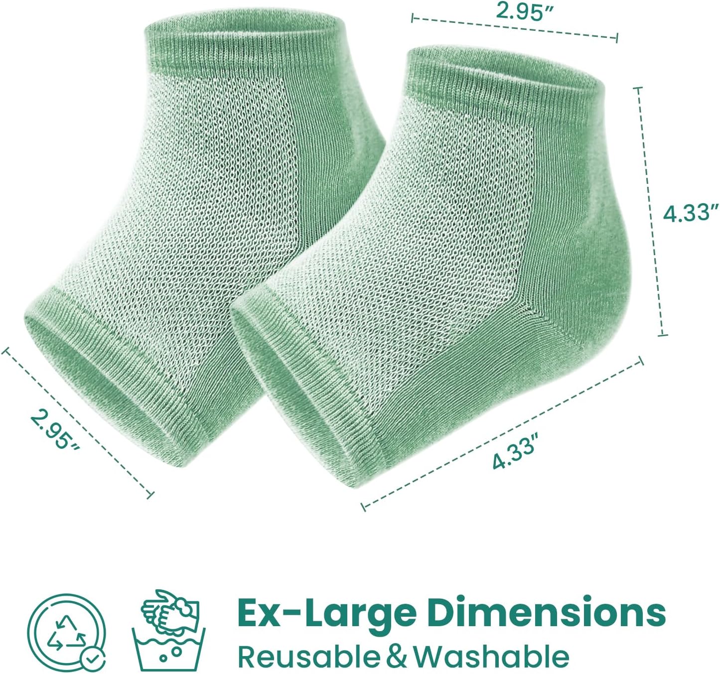 Detalle 2 de Welnove Moisturizing Heel Socks 4 Paar für trockene Fersen