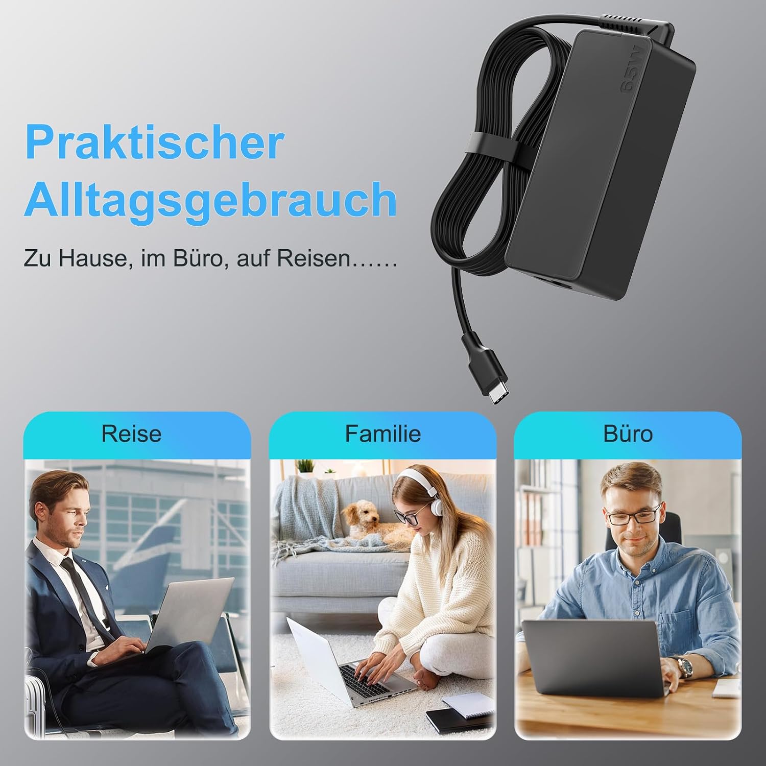 Thumbnail 6 de shefor 65W USB C Laptop Ladekabel 65W