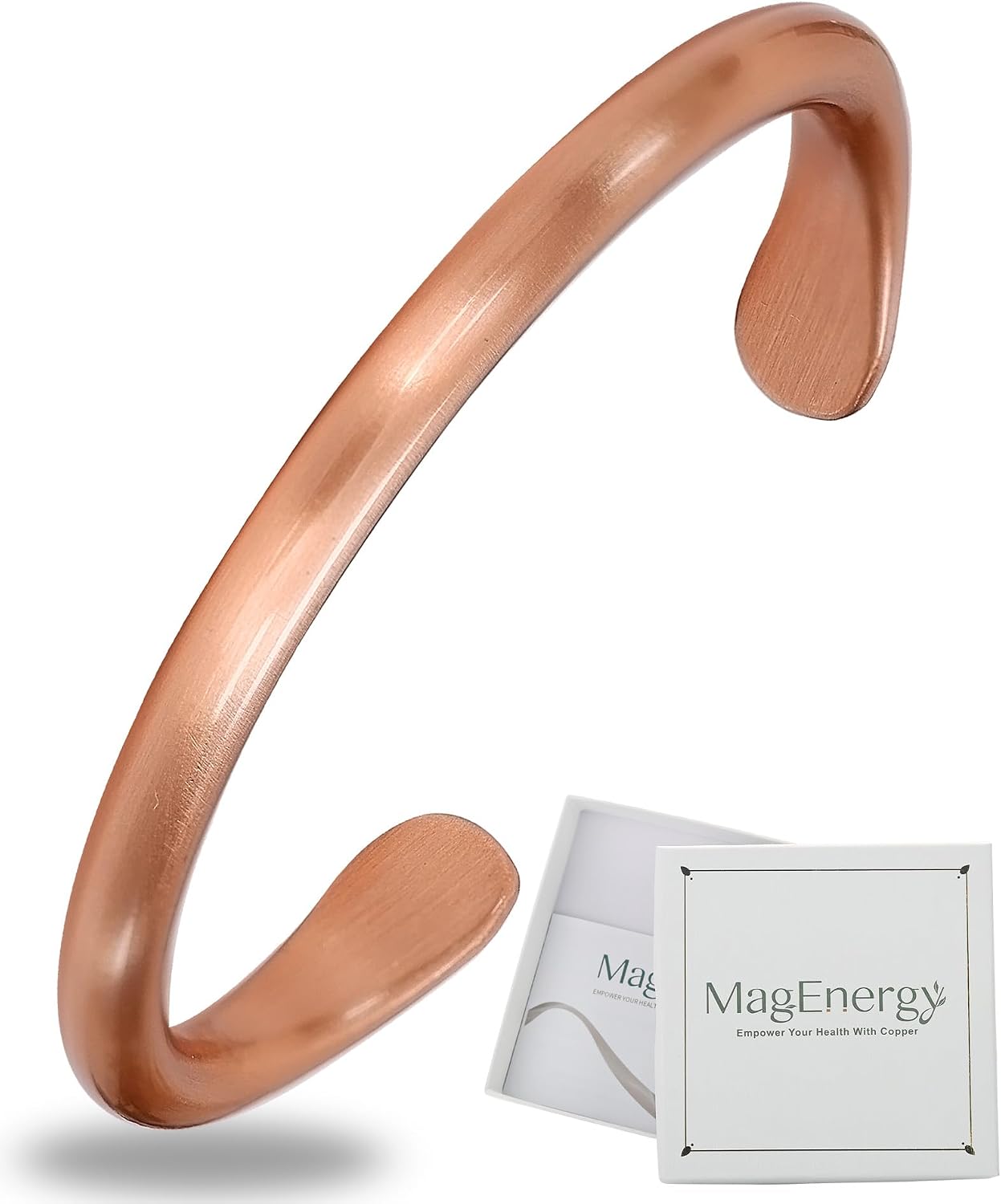 Detalle de MagEnergy 100% Solid Copper Bracelet – Handmade Adjustable Open Cuff