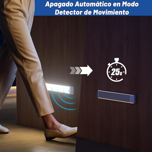 Thumbnail 2 de Luz LED Cocina Recargable Sensor Movimiento - Armario Luces Sin Cable Bajo Lampara Interior Mueble Recarga Pilas Tiras Barra Iluminacion Magnetica Bateria USB Inalambrica Light para Kitchen Barras