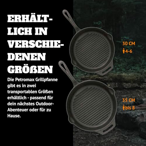 Thumbnail 7 de Petromax Grill-Feuerpfanne mit 2 Henkeln – Gusseisenpfanne für Herd, Backofen, Gasflamme und Outdoor