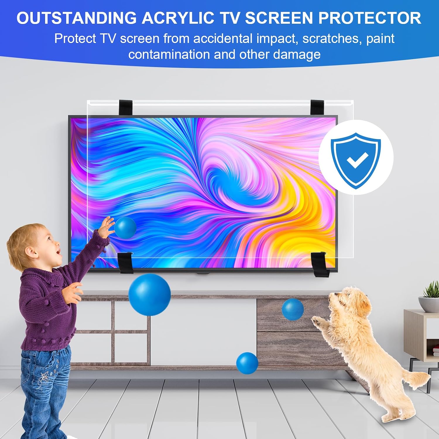 Thumbnail 2 de Olycism 55 Inch TV Screen Protector – Ultra Clear, Anti-Fingerprint Acrylic Shield for TVs & Monitors