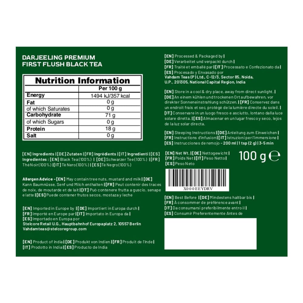 Thumbnail 1 de VAHDAM First Flush Darjeeling schwarzer Tee – 100 g, First Flush aus Indien