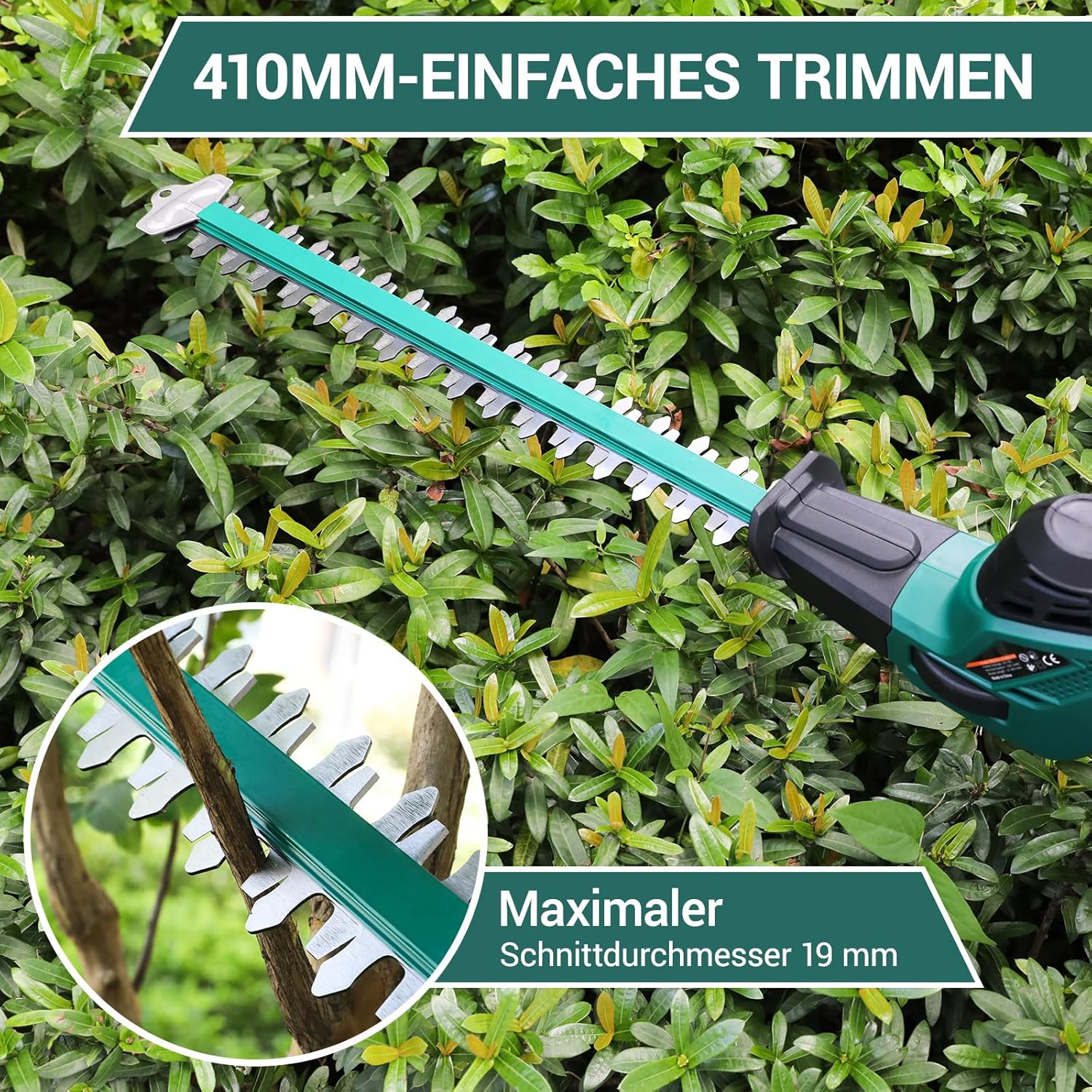 Thumbnail 4 de TLGREEN Tagliasiepi telescopico a batteria 20V 4Ah con lama 45 cm e testa pivotante a 7 posizioni