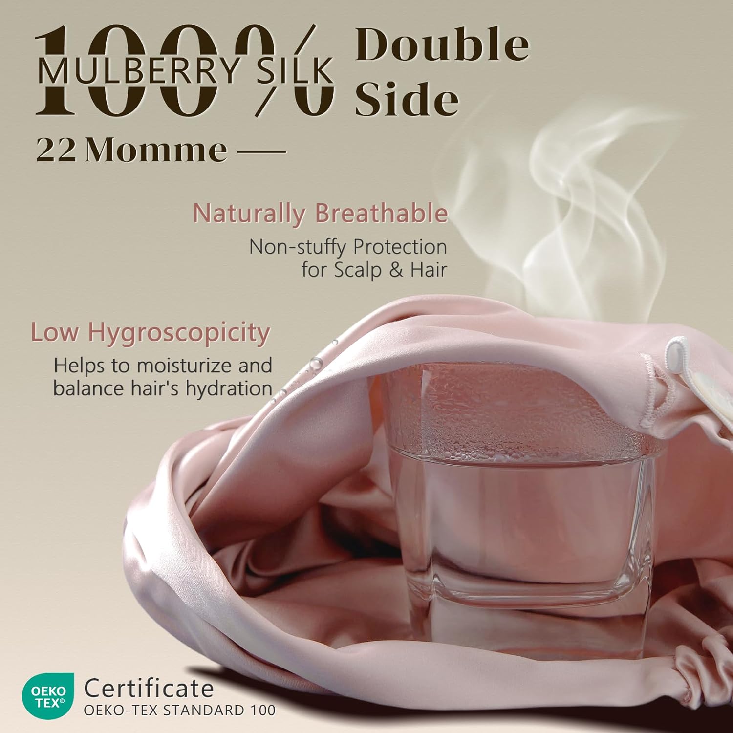 Thumbnail 1 de ZIMASILK 22 Momme Mulberry Silk Bonnet – Premium 100% Silk Sleep Cap for Hair Care
