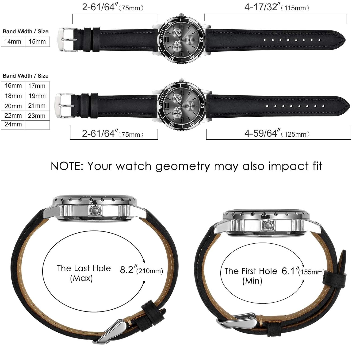 Thumbnail 5 de BISONSTRAP Bracelet cuir remplacement 14–24mm