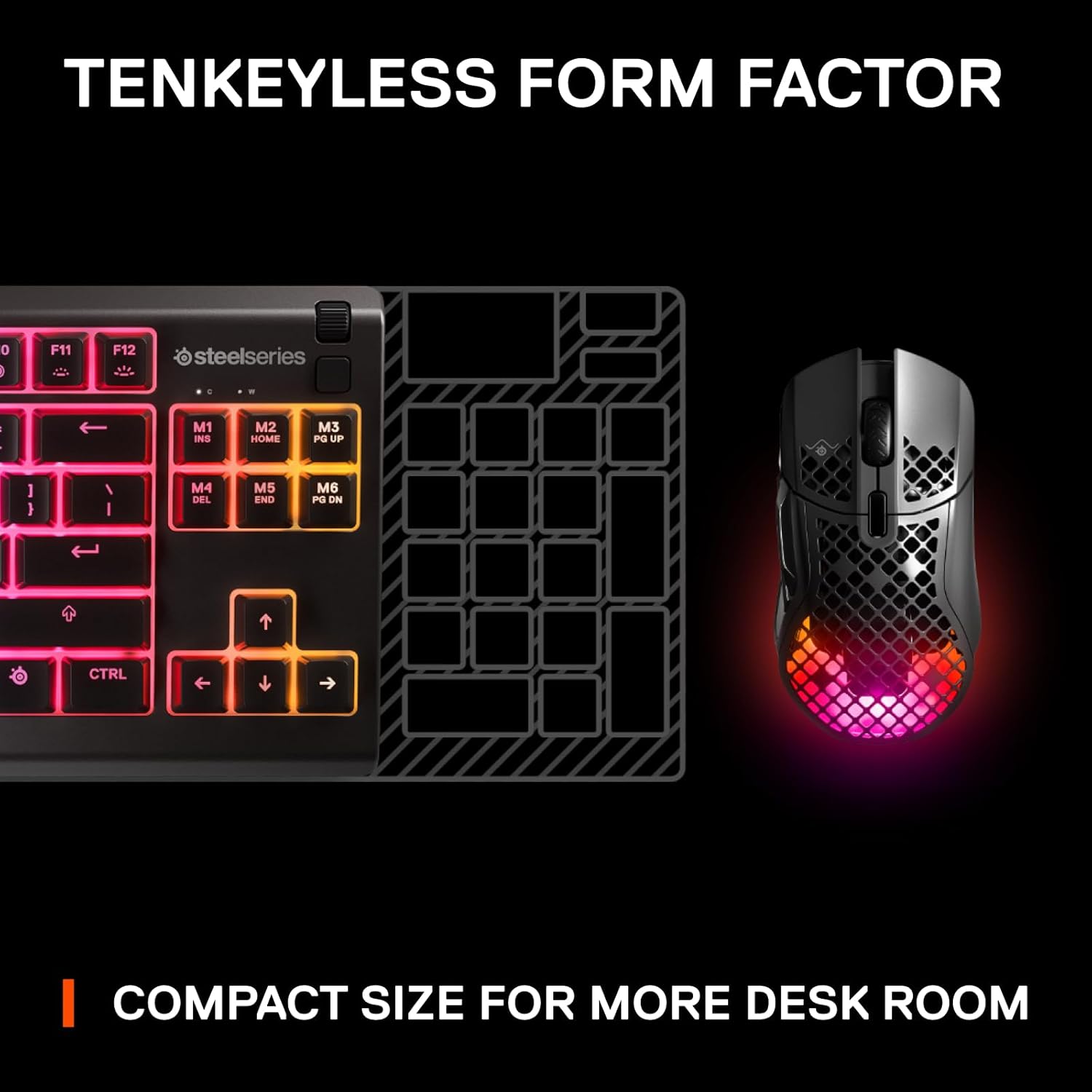 Thumbnail 6 de SteelSeries Apex 3 TKL – Silent, IP32, RGB, US QWERTY Tenkeyless Gaming Keyboard