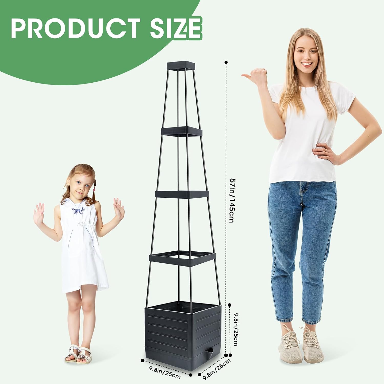 Thumbnail 6 de MQUPIN Tomatoes Planter Boxes Raised Garden Bed with Trellis for Climbing Vegetables