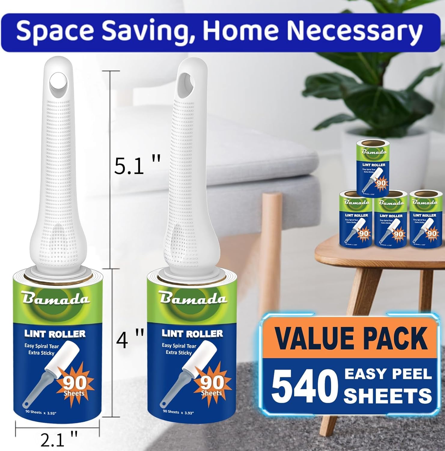 Thumbnail 5 de Bamada Fusselroller 540 Blatt 🧹