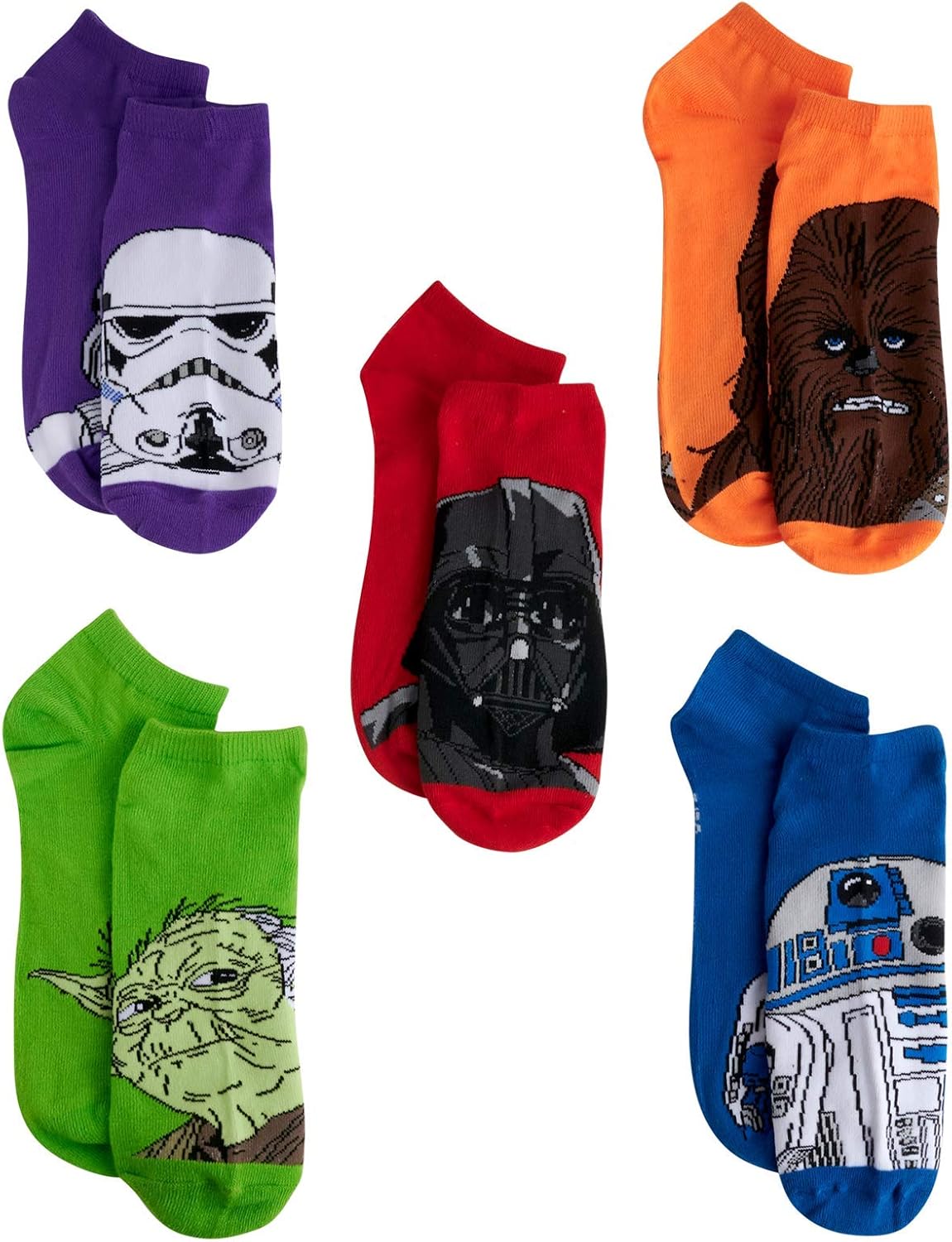 Detalle de Star Wars Classic 5-pack osynliga herrstrumpor med olika tryck