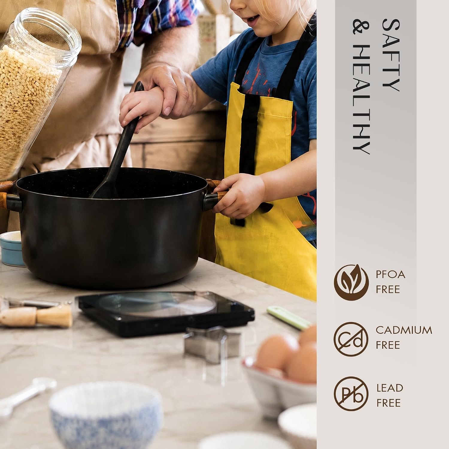 Detalle de CAROTE Ceramic Cookware Set, 21-Piece