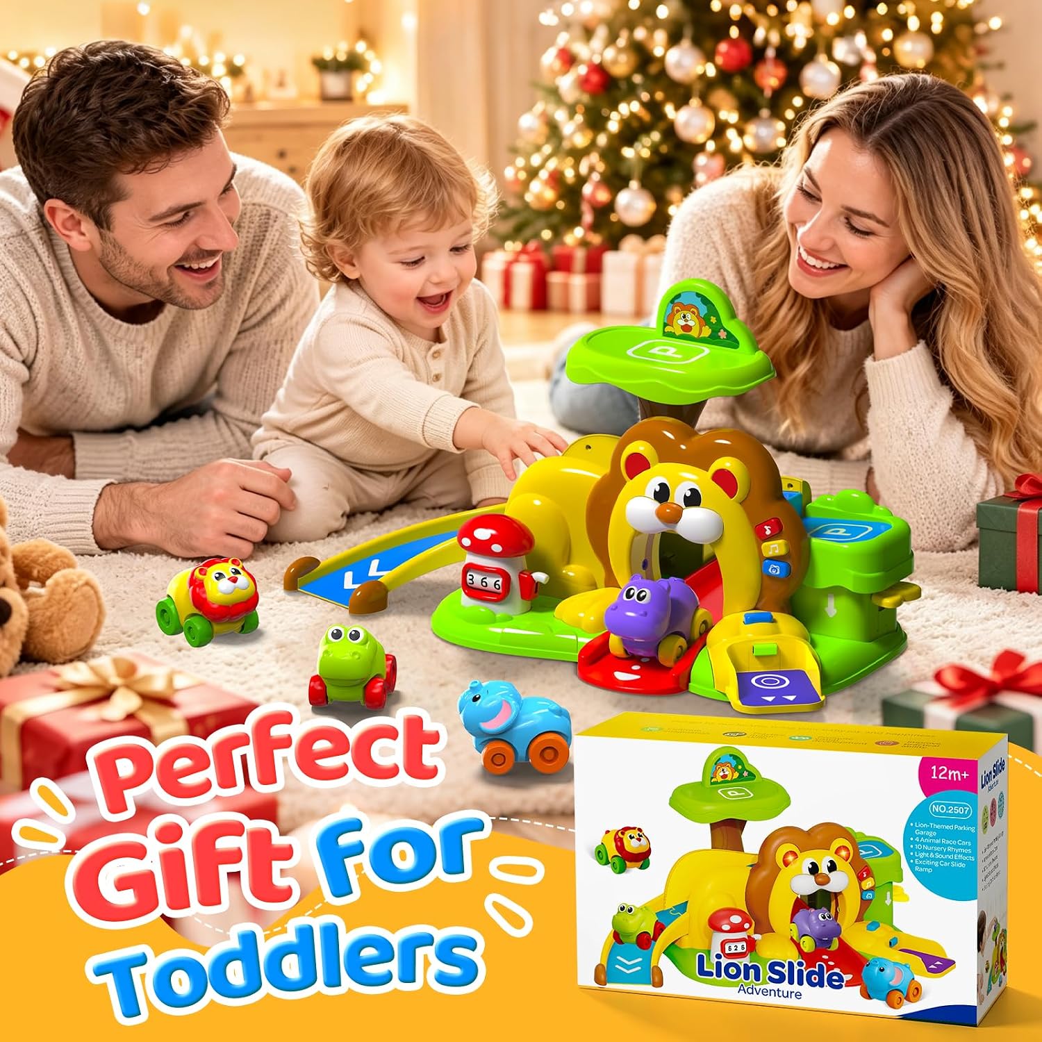 Thumbnail 6 de Toddler Race Track Toy with 4 Animal Cars