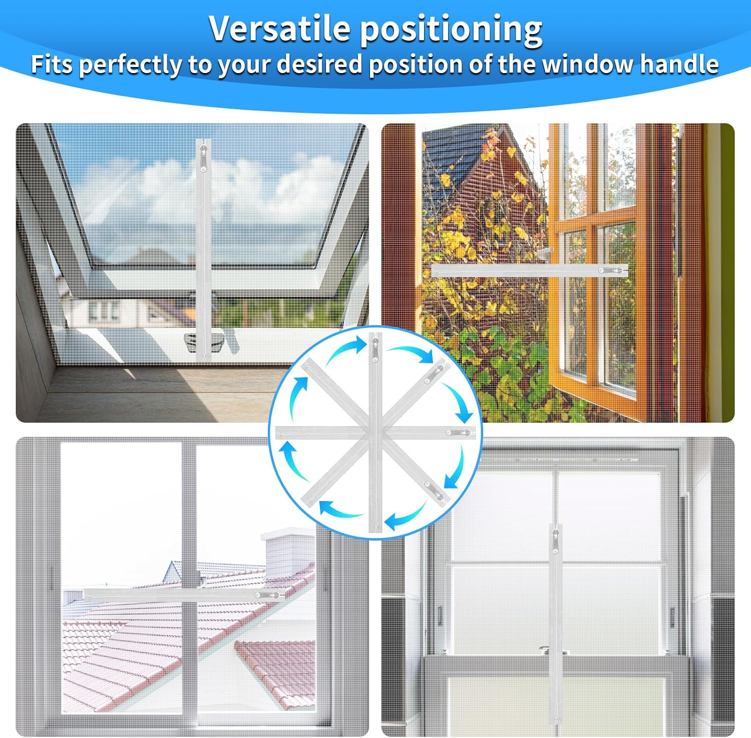 Detalle de BKSAI adjustable window bug net with zip opening to keep flies and mosquitoes out