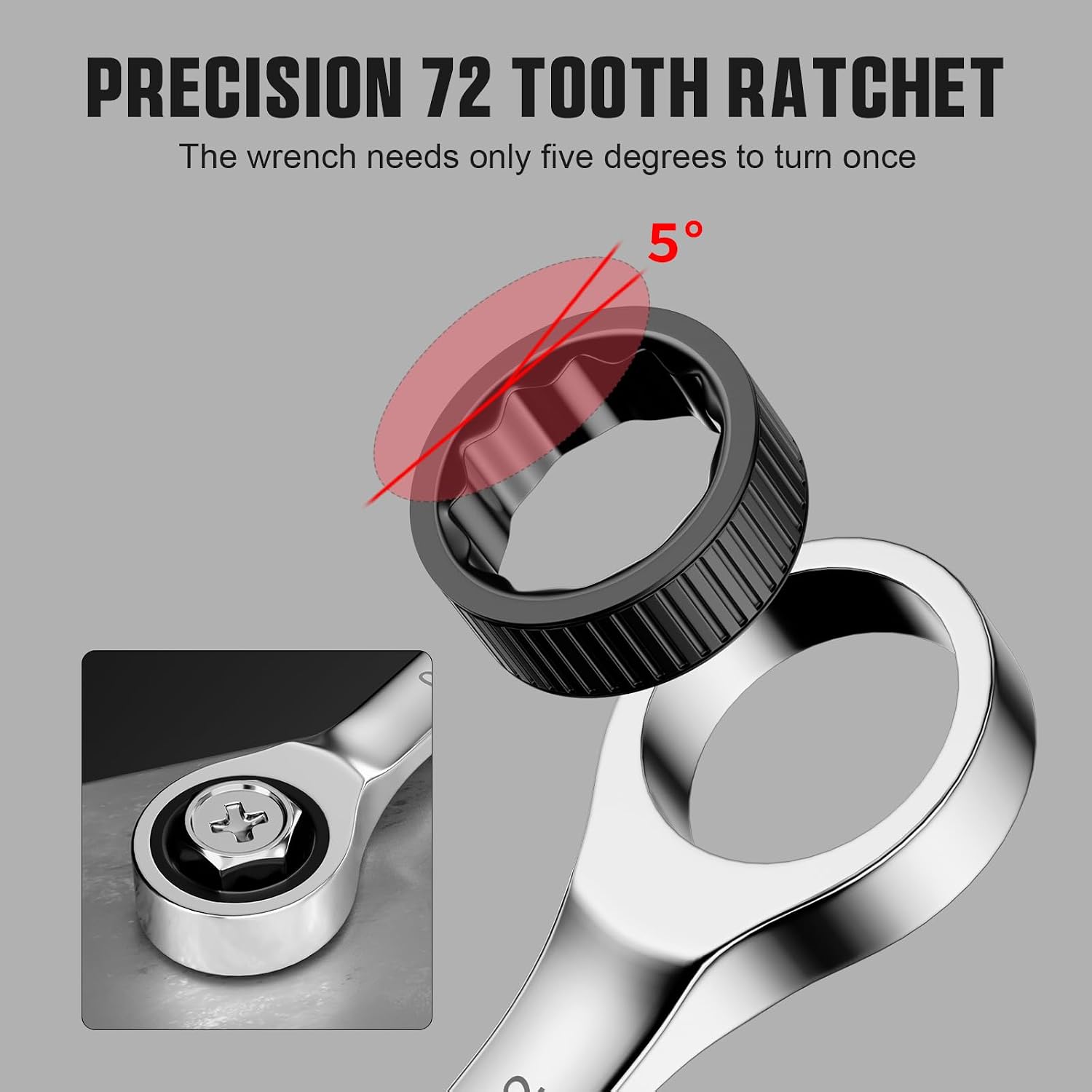 Detalle de GRENPRO 071063 22-Piece Ratcheting Wrench Set, SAE and Metric CR-V