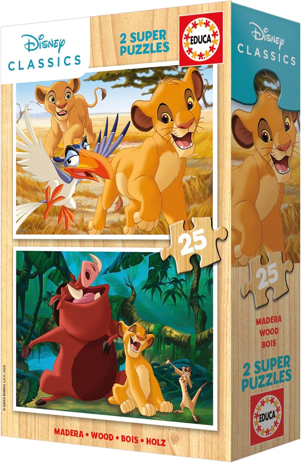 Thumbnail 3 de Educa – Ensemble de 2 puzzles en bois Le Roi Lion (25 pièces chacun)