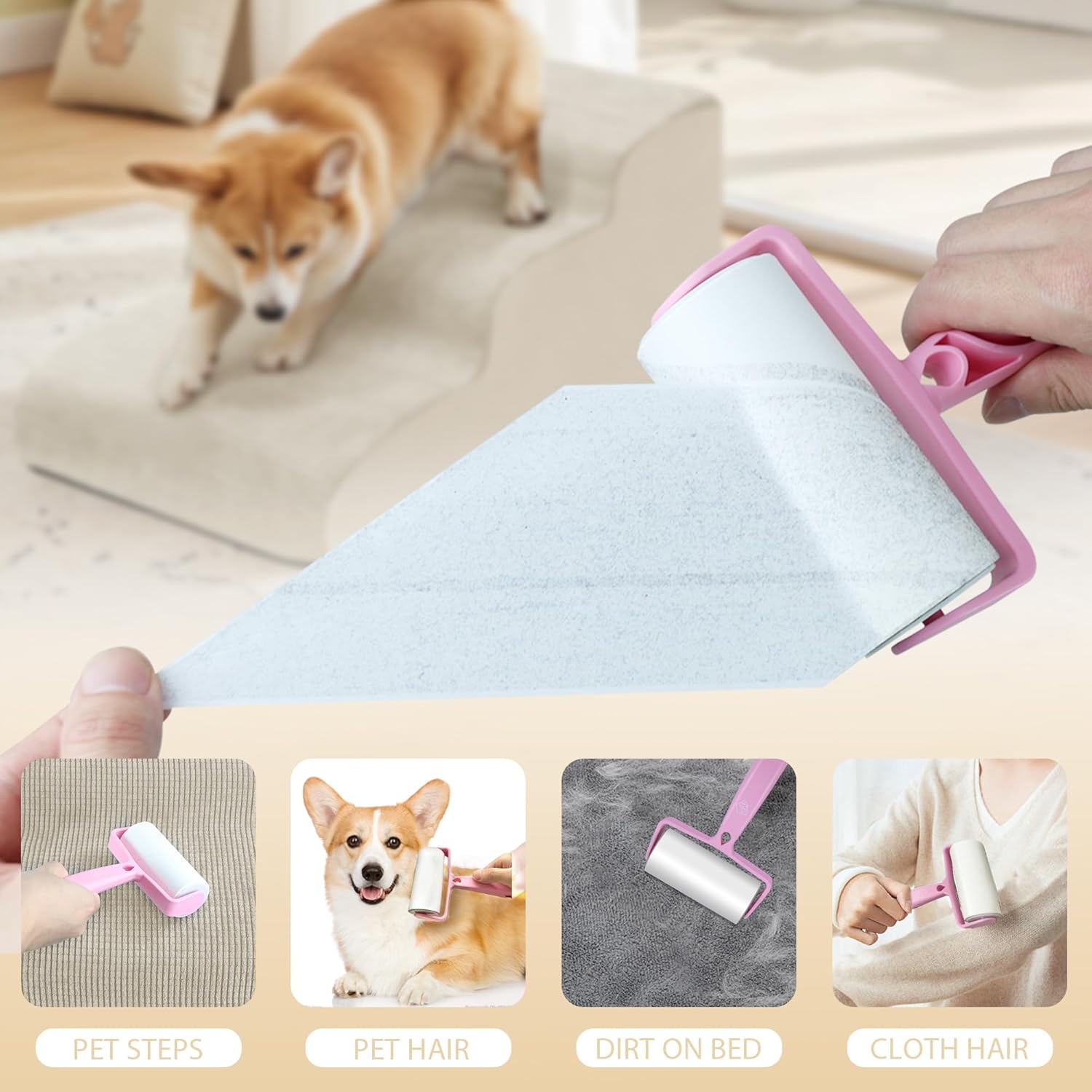 Thumbnail 6 de Dog Ramp 3 Steps Straw Yellow pet stairs