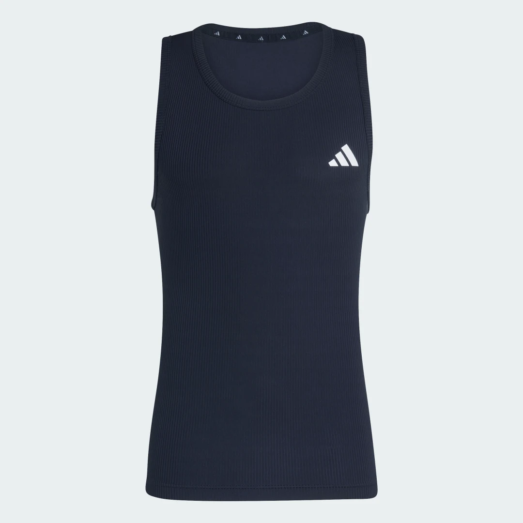 Detalle de adidas PrimeLift Essentials, camiseta de entrenamiento sin mangas de canalé negra