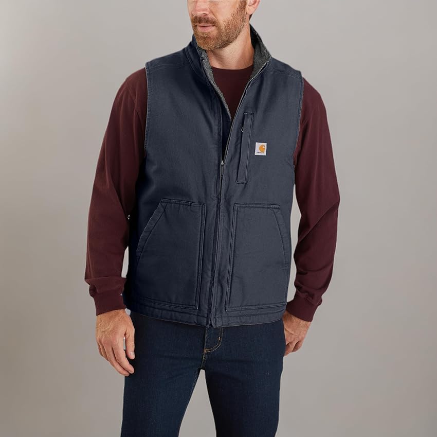 Thumbnail 4 de Carhartt Washed Duck Lined Mock Neck Vest XL — chaleco trabajo marrón