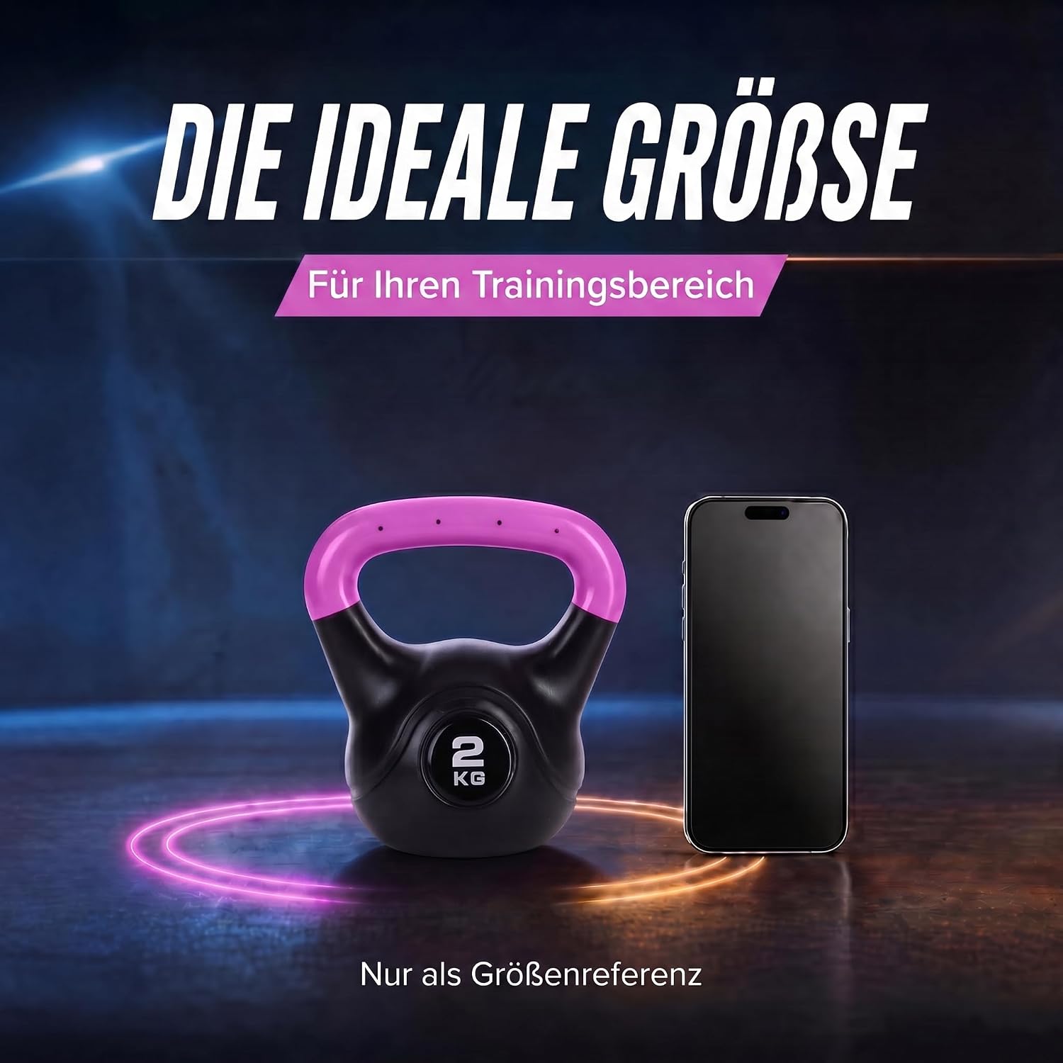Detalle de Body & Mind Kettlebell Kugelhantel 2–20 kg – Profi Fitness Schwunghantel aus Kunststoff