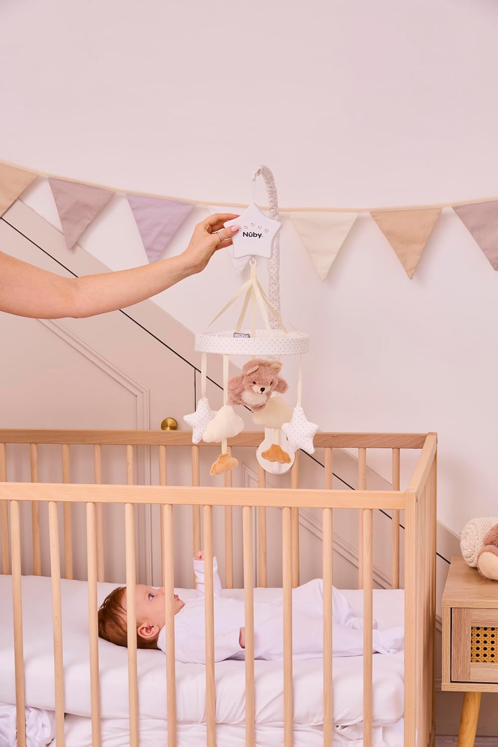 Thumbnail 5 de Nuby Biscuit Bear Musical Cot Mobile for Babies – A Calm, Gentle Soothing Spin for Bedtime