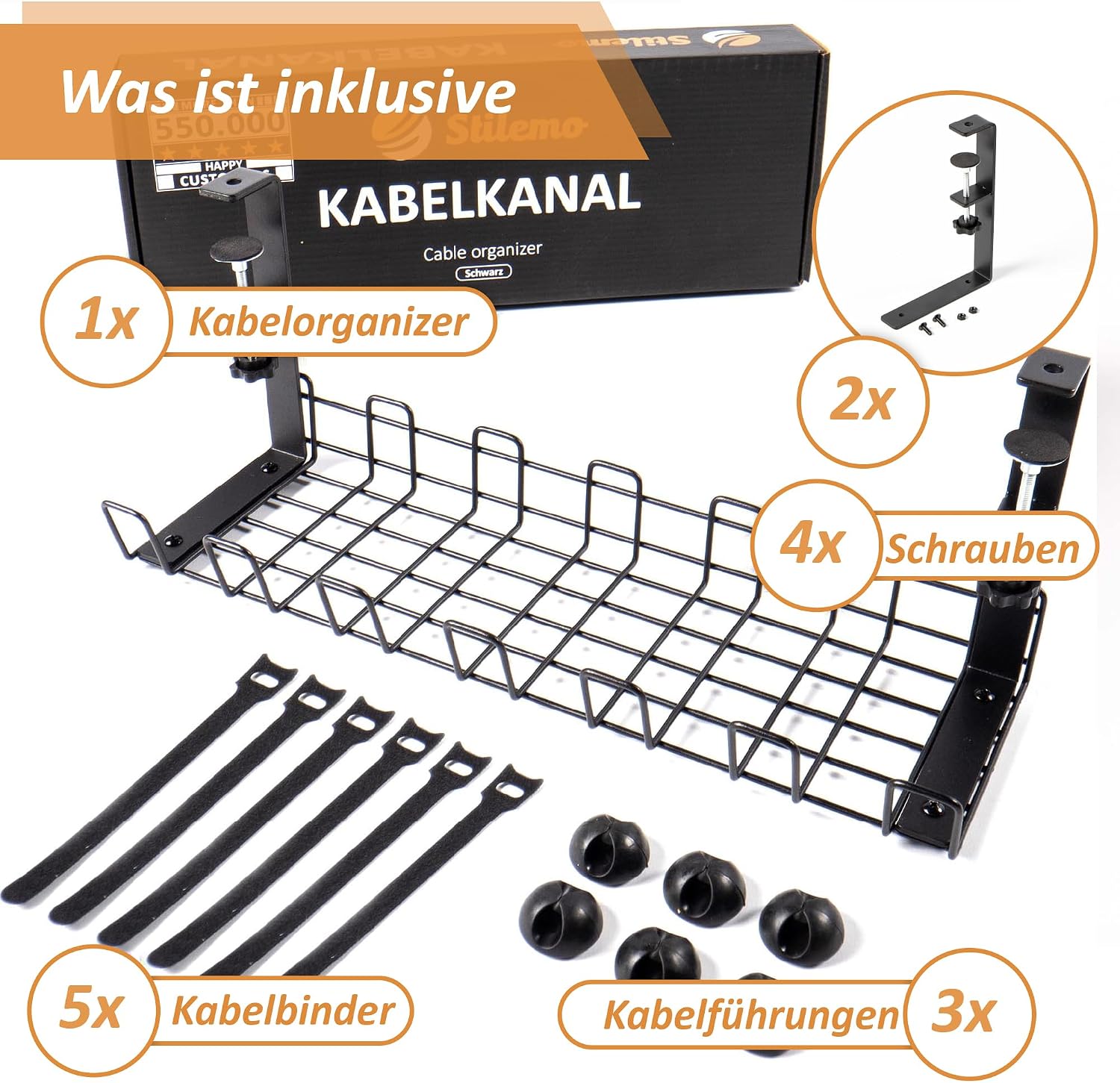 Thumbnail 3 de Stilemo Kabelkanal Schreibtisch 39x13x16cm