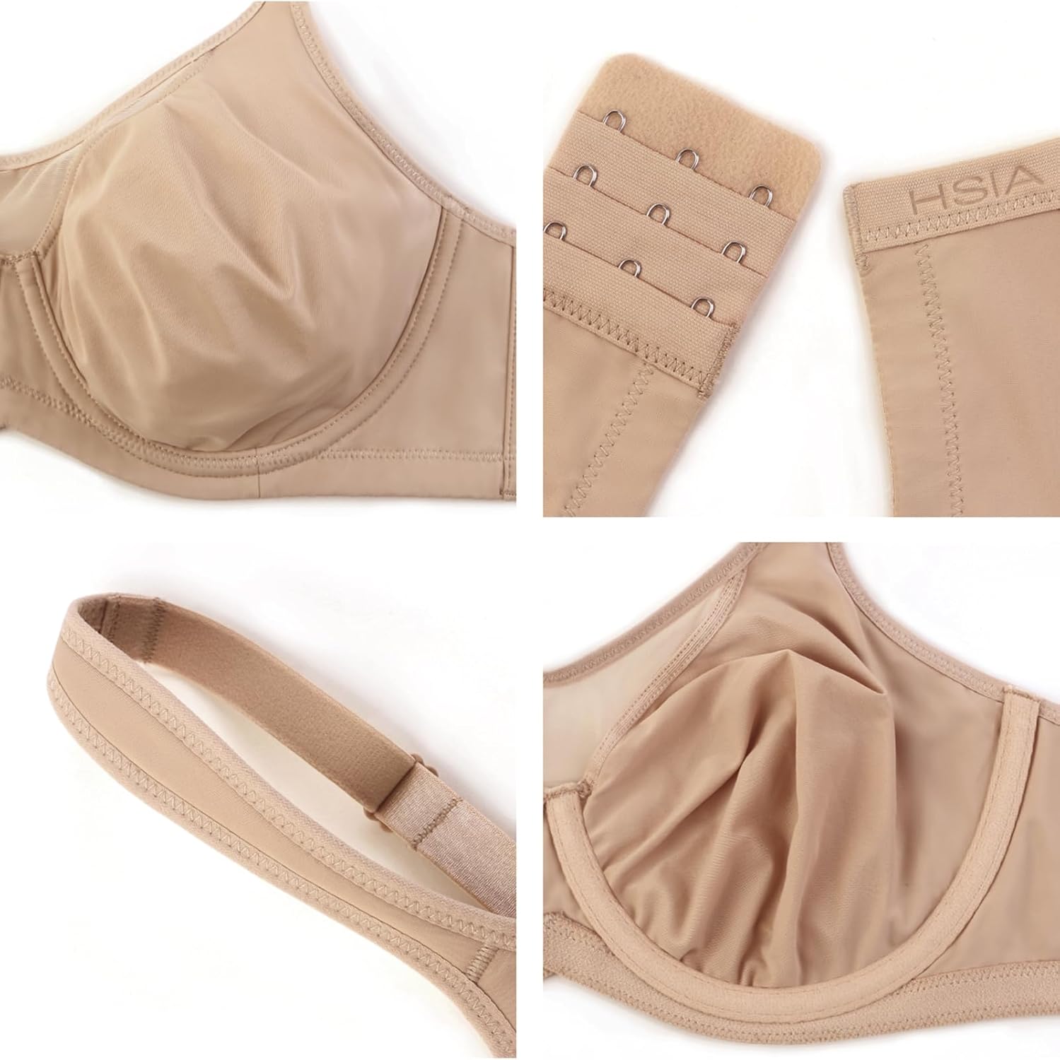 Thumbnail 4 de HSIA Women’s Full Coverage Minimizer Bra (Extra-Large) with Underwire & Coolcomfort