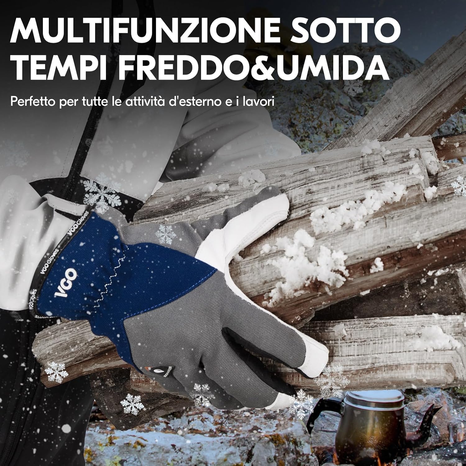 Thumbnail 4 de Vgo... Guanti Lavoro Invernali Impermeabili Uomo – Guanti Meccanico Resistente per Edilizia, Magazzino, Moto