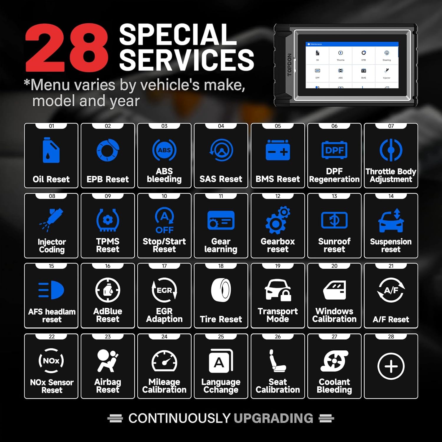 Thumbnail 4 de TOPDON ArtiDiag800 BT V2.0 car diagnostic tool 28 services