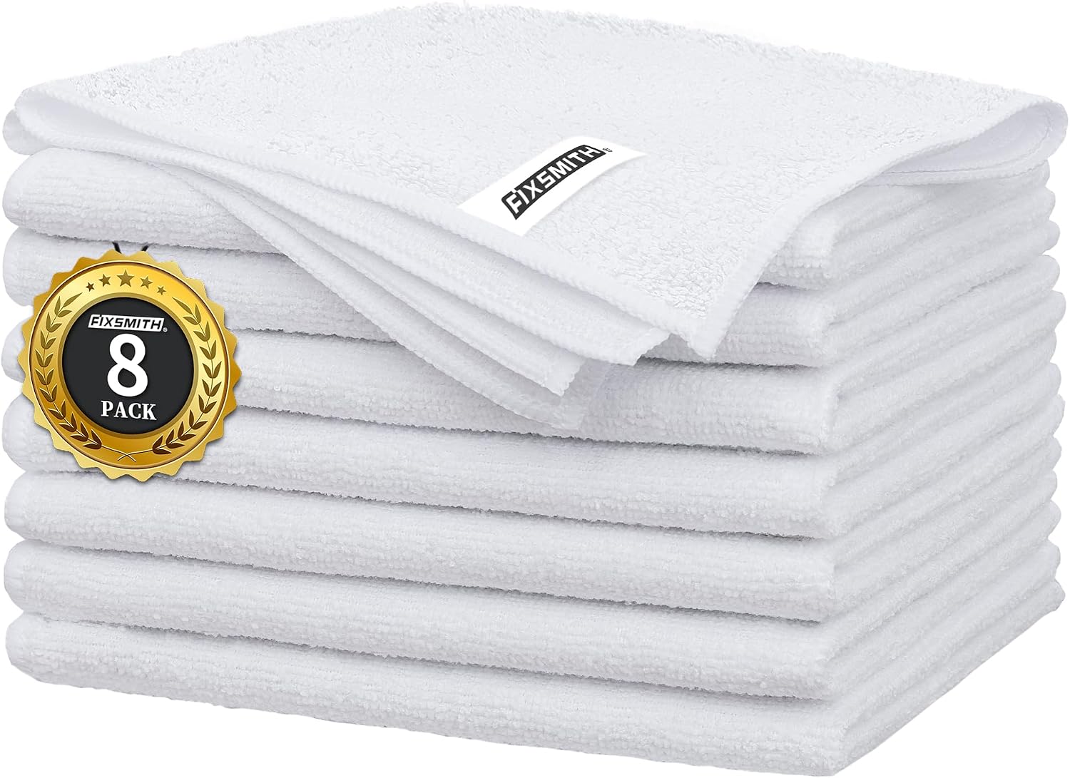 Detalle de FIXSMITH FM-JLC21-08PK-W Microfiber Cleaning Cloths, 8-Pack, 16 x 12 in