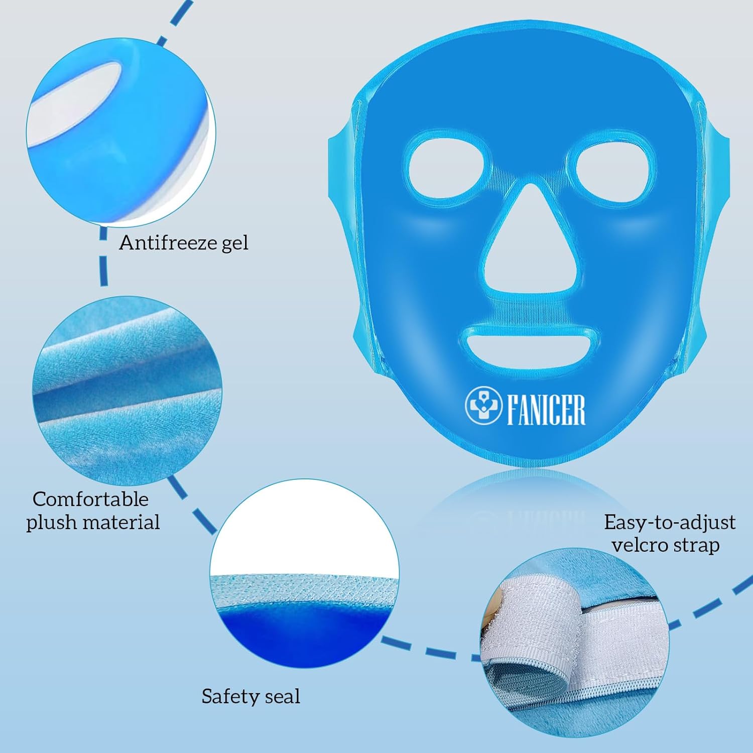 Detalle de Maschera rinfrescante viso e occhi: wrap riutilizzabile per momenti di relax