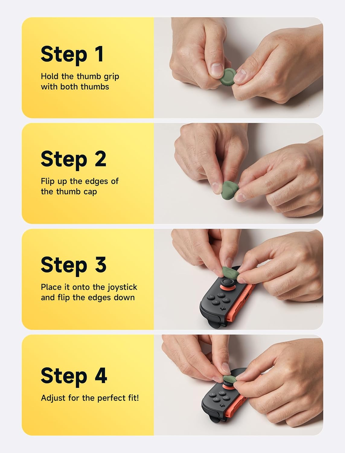 Thumbnail 6 de JSAUX grips de pouce antidérapants pour Nintendo Switch 2 (verts) – 3 paires de capuchons de joystick