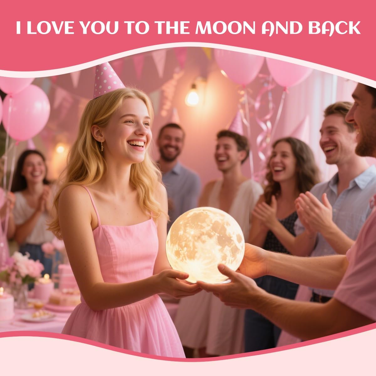 Detalle de CPLA Moon Lamp 3D-Printed LED Night Light, Remote & Touch Control, 15 cm