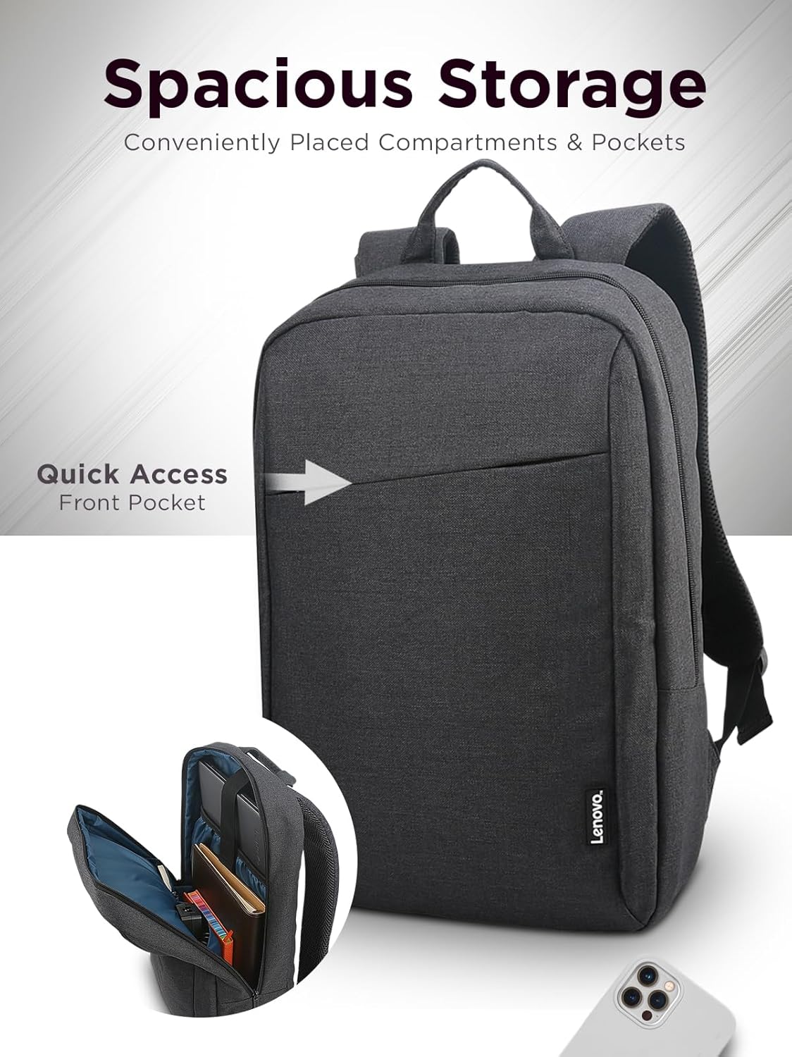 Detalle de Lenovo B210 Mochila Ligera y Repelente para Laptops