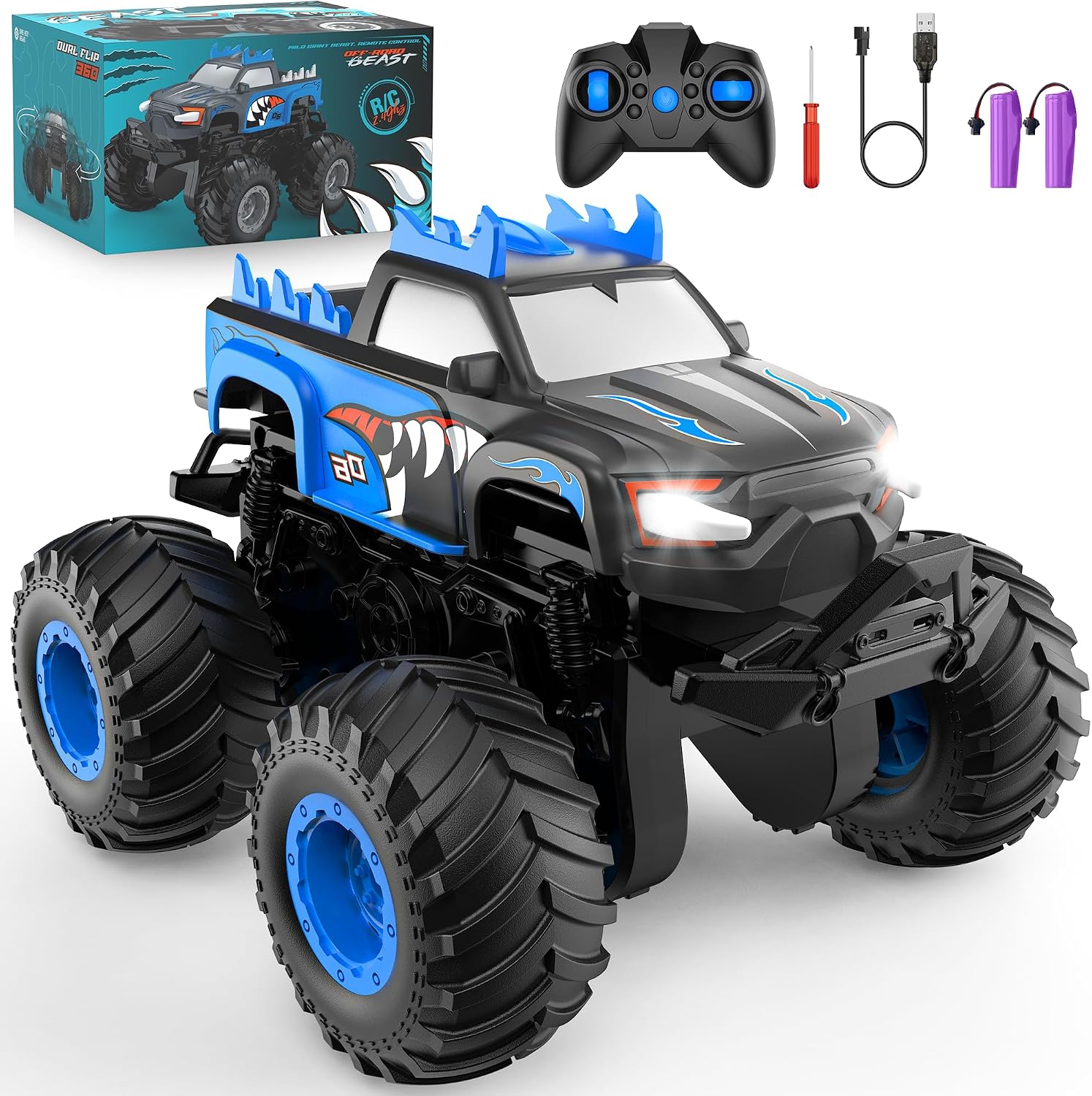 Detalle de Remote Control Monster Truck with 2.4GHz Control, 360° Spins and Upright Driving