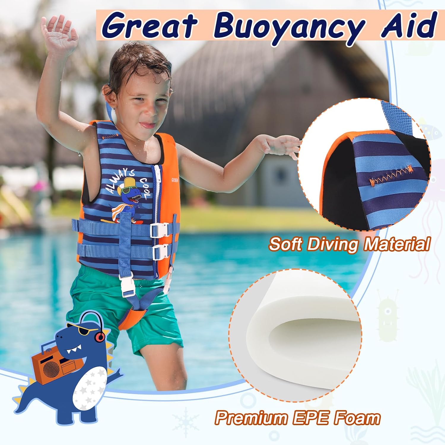 Thumbnail 3 de GOSEN Toddler Swim Vest: Safe, Buoyant Swim Jacket for 1–8 Years