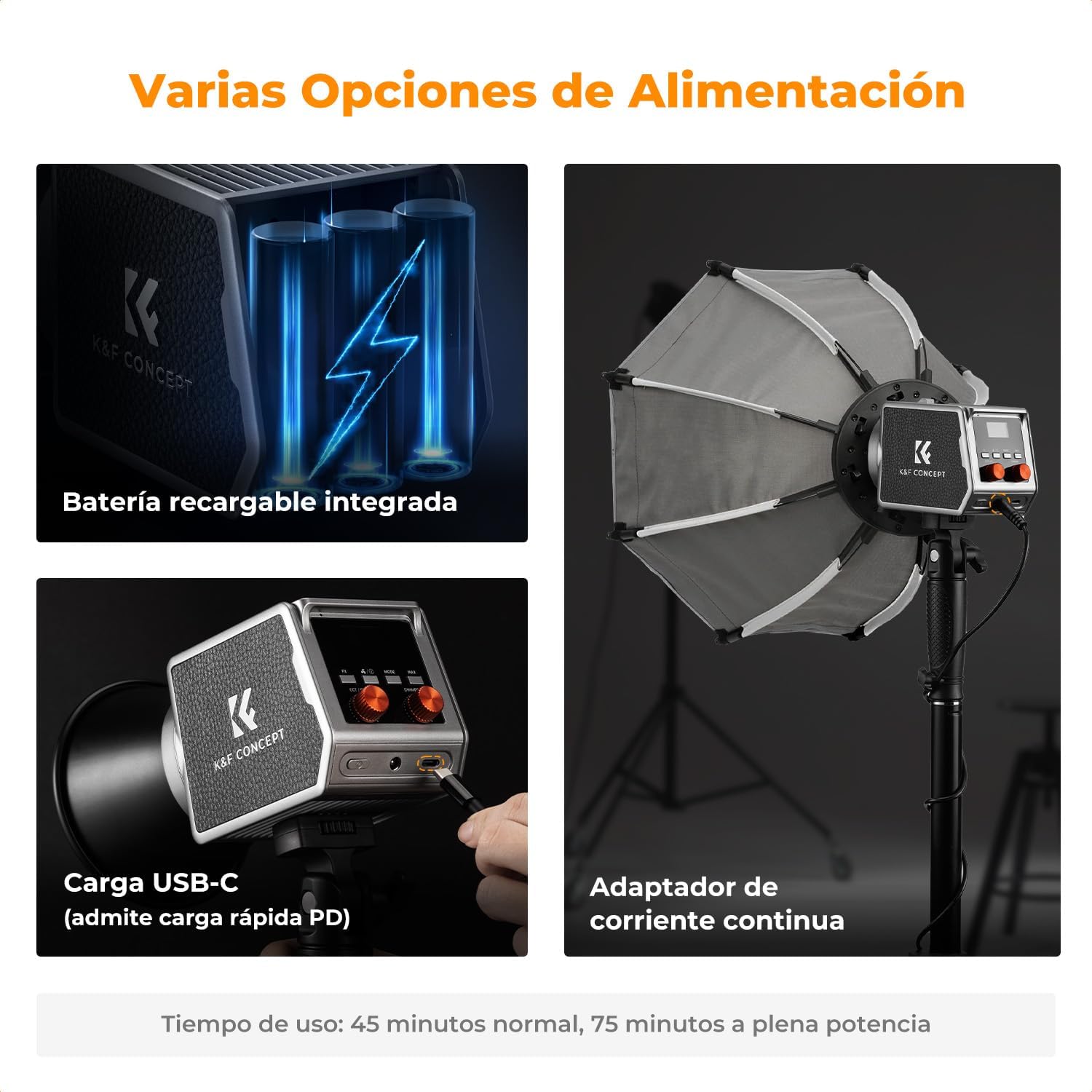 Detalle de K&F CONCEPT PL 60B Lampe COB 60W