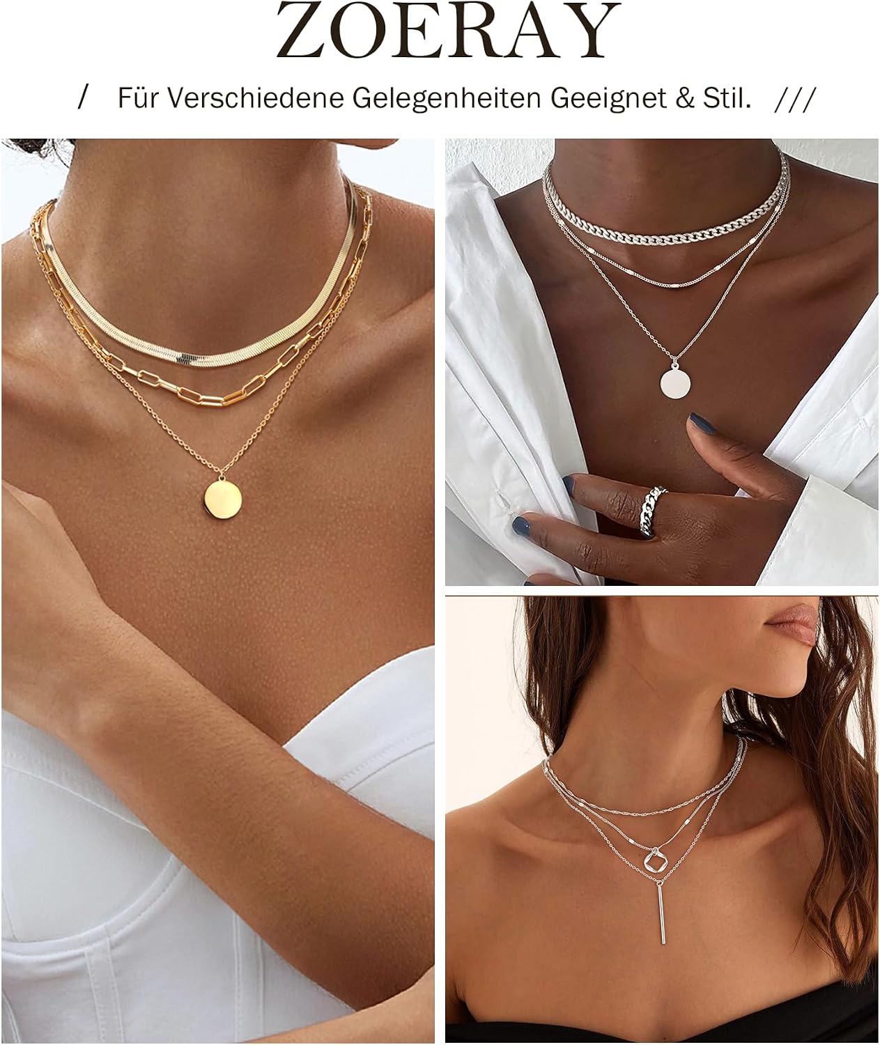Thumbnail 5 de ZOERAY Kette Gold Silber 18K vergoldet 47 cm
