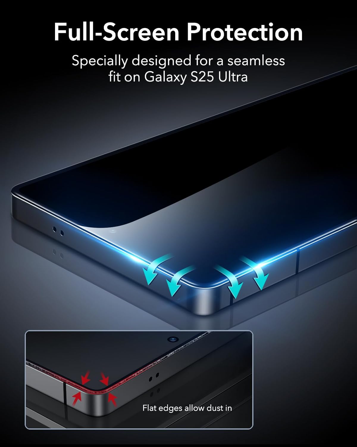 Thumbnail 5 de ESR Vetro Temperato per Samsung Galaxy S25 Ultra (6.9") – 3 pezzi, protezione anti graffi e installazione facile
