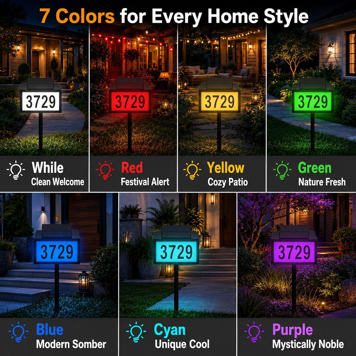 Detalle de Solar Address Sign with 12 LEDs