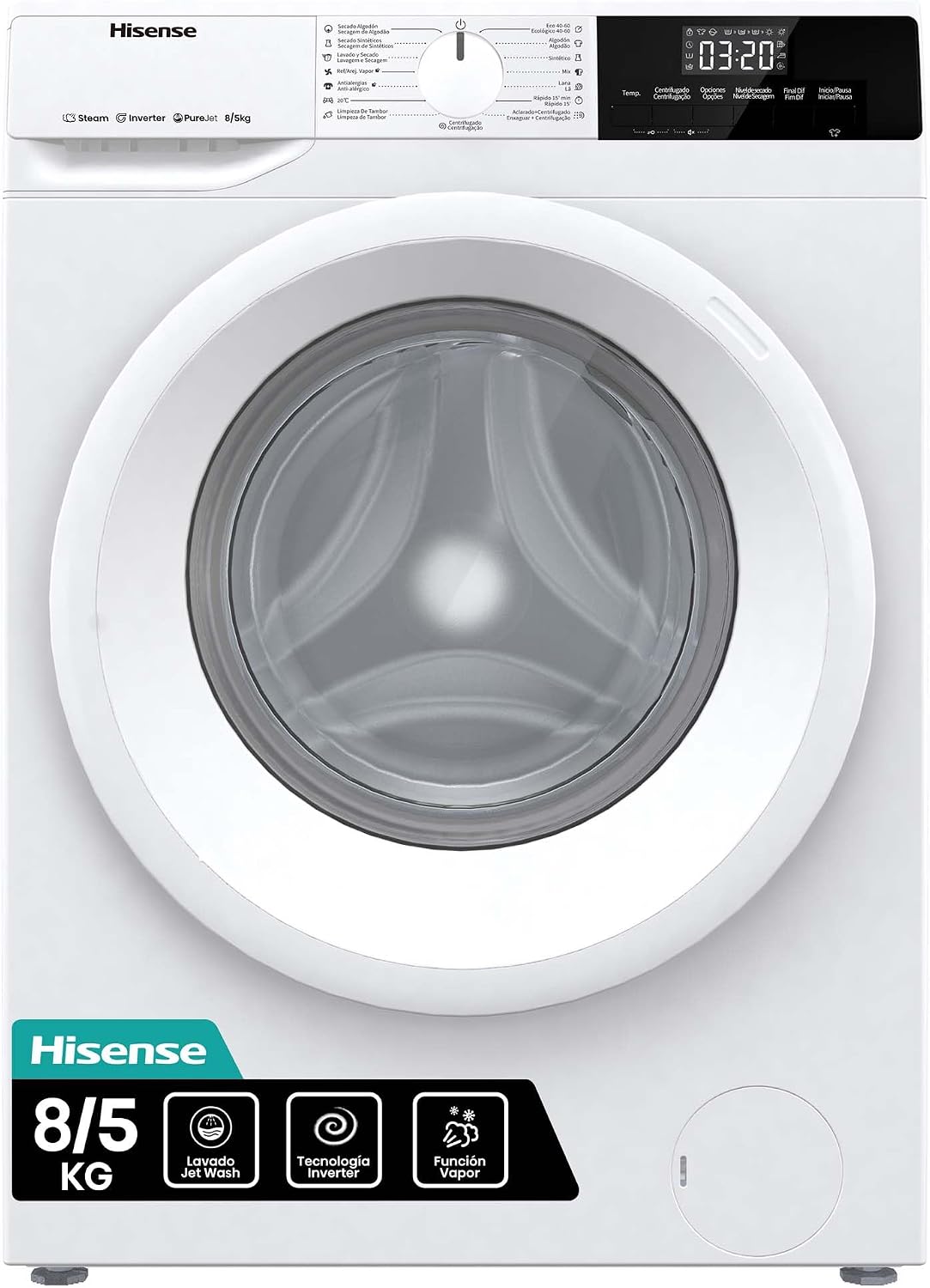 Detalle de Hisense WDQE8014EVJM Lavasecadora 8+5 Kg