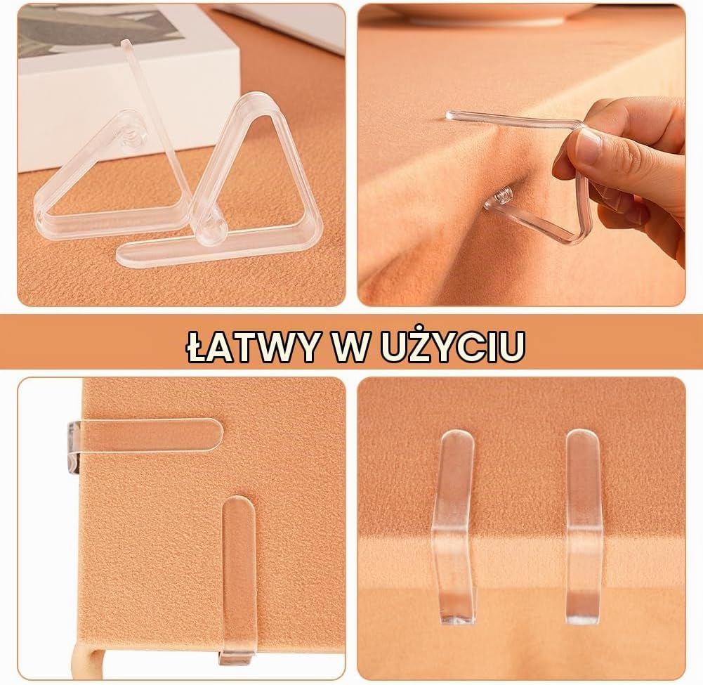 Detalle 2 de AUAUY M1-3585524 – przezroczyste klipsy do obrusów, 27 sztuk, ABS