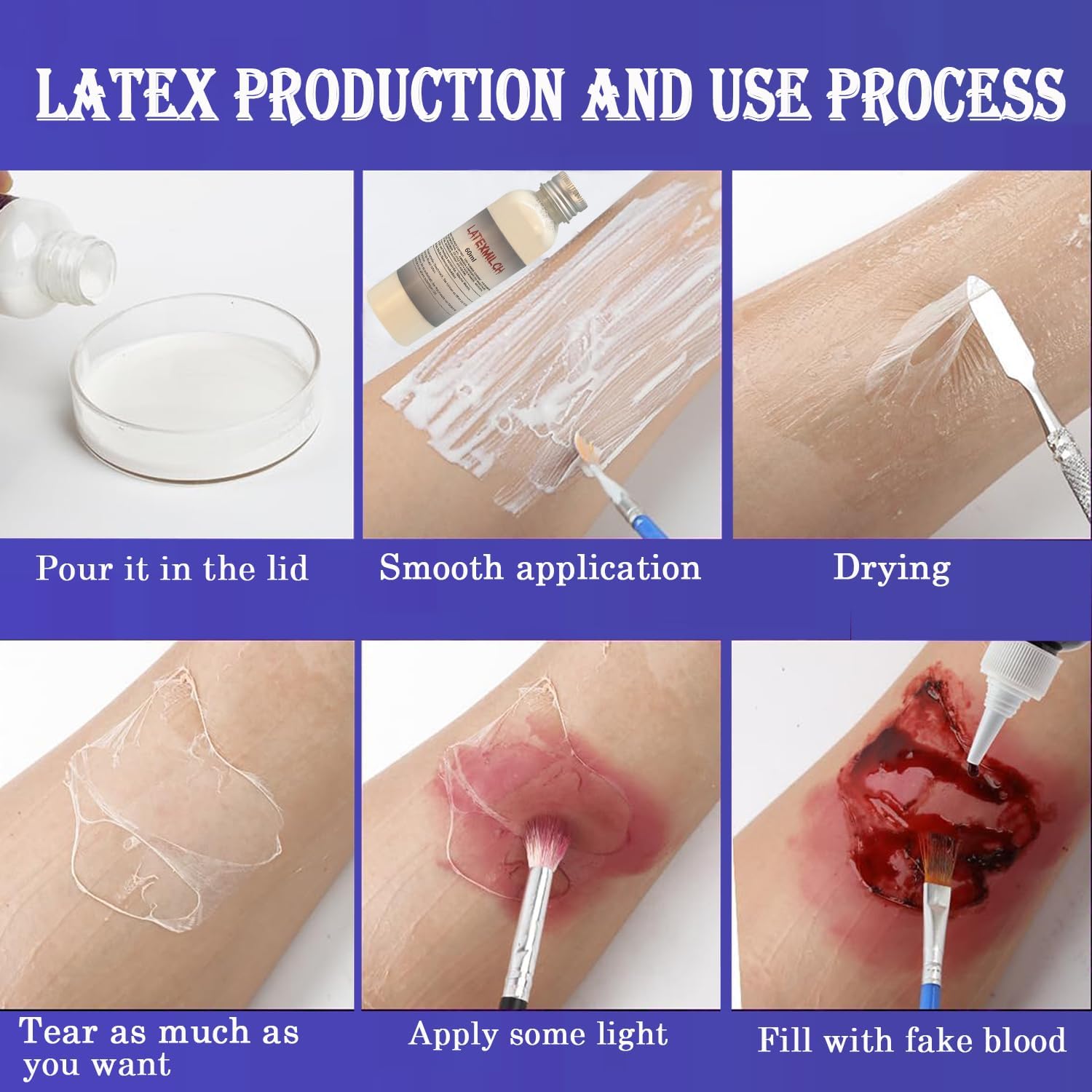 Detalle 2 de Xinfuquan Leche de látex 60 ml para maquillaje