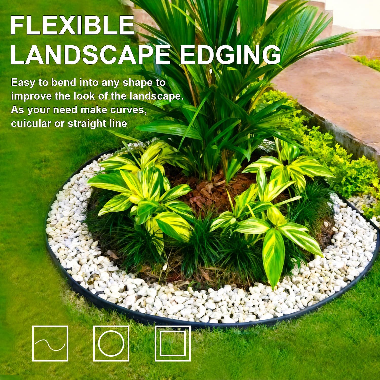 Thumbnail 2 de Lawn Edging, Aslhuioo 32FT/10M Garden Edging Border with 30 Pegs