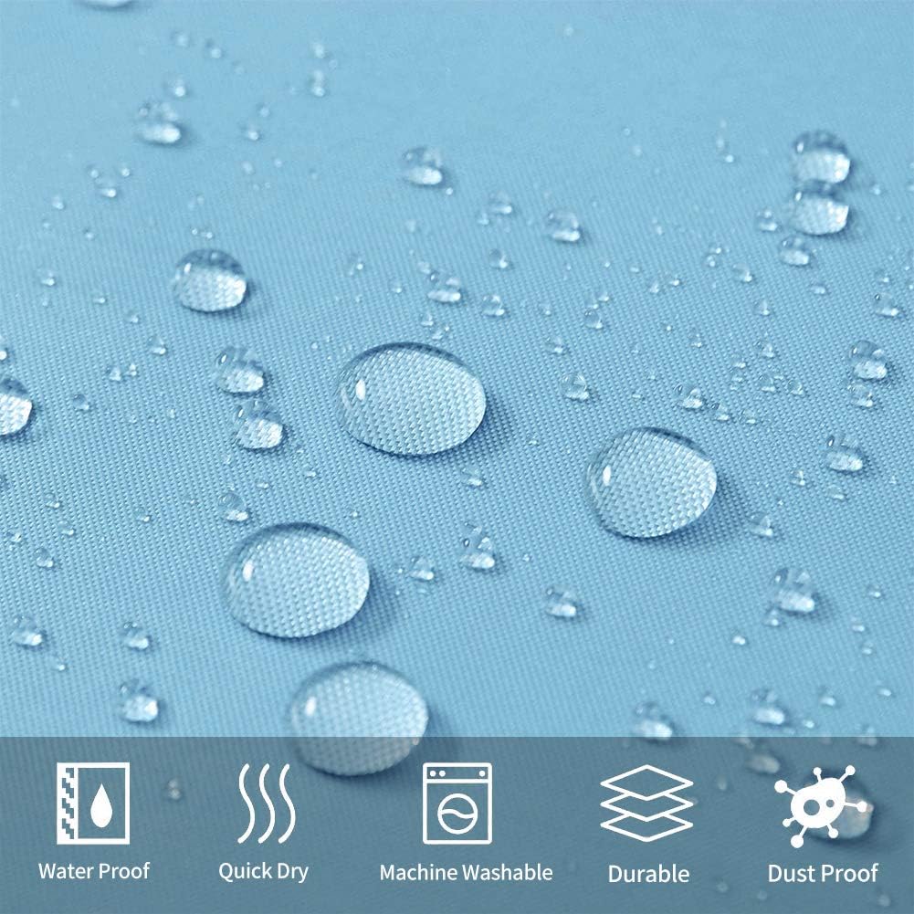 Detalle de Furlinic tenda doccia angolare anti-muffa in poliestere azzurro 120x180 cm con 8 ganci e anello rinforzato